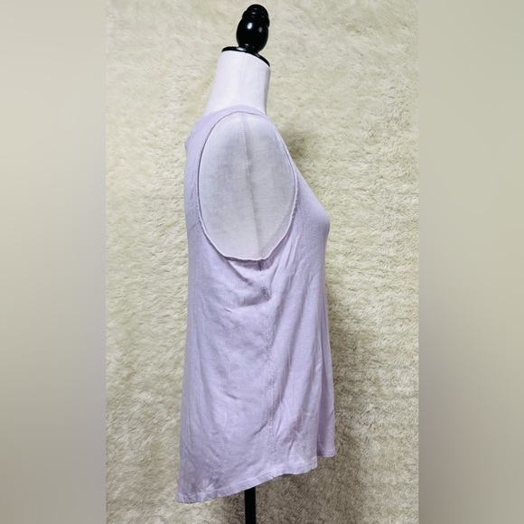 Free People We The Free Faye Ribbed Tank Top with Keyhole in Lilac - Picture 2 of 6